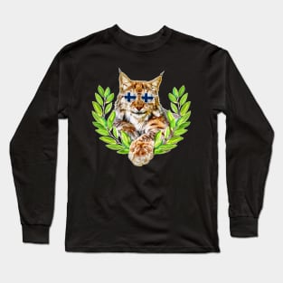 The finland lynx cat in freedom a wild cat in satisfaction Long Sleeve T-Shirt